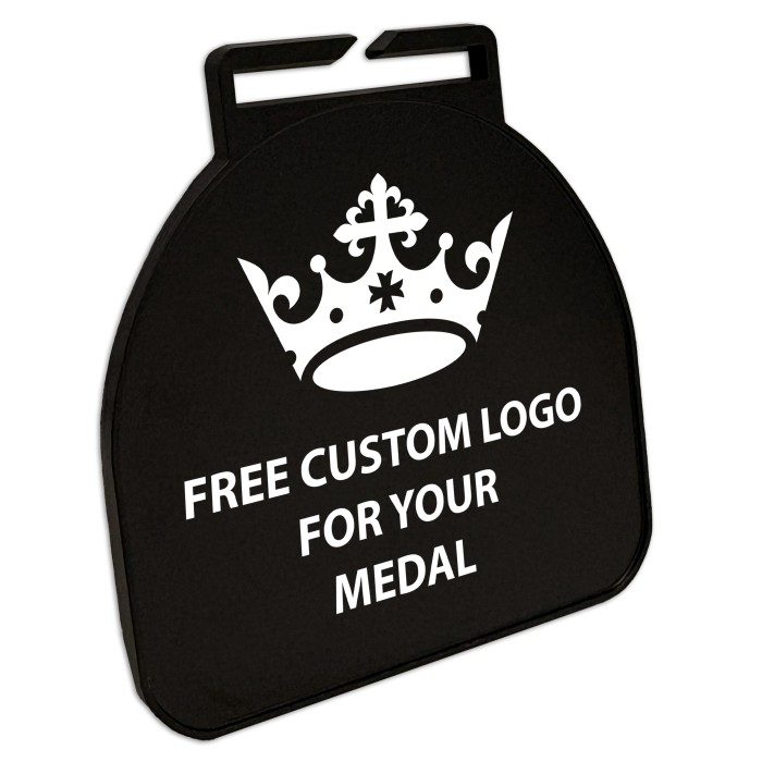 60MM MODERN CURVED BUDGET METAL PRINTED MEDAL - GOLD/ SILVER/ BRONZE/ BLACK/ WHITE